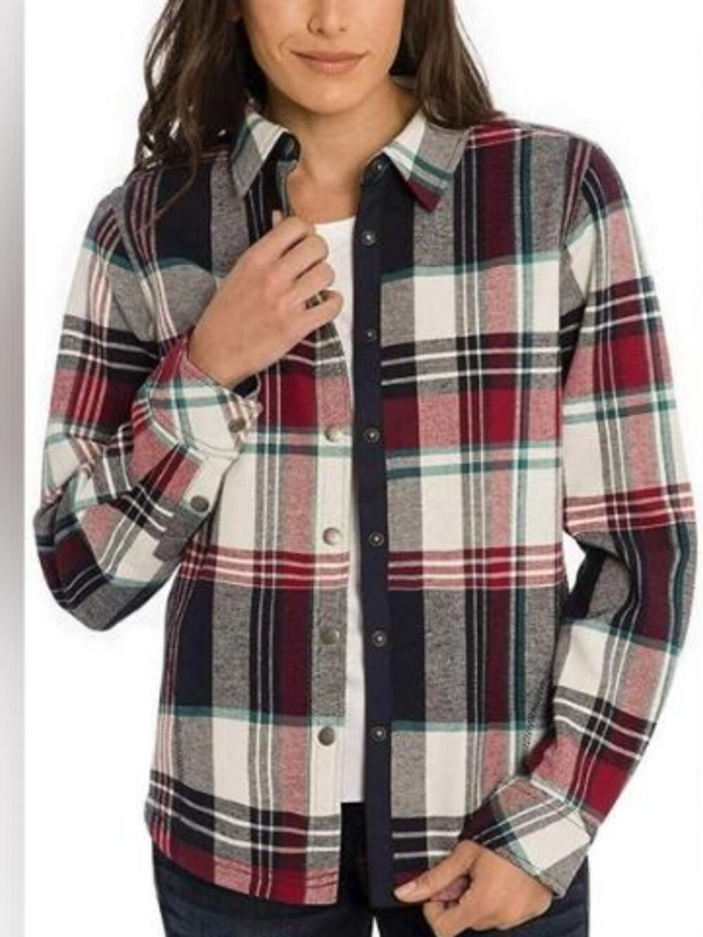 Orvis Pinnacle Shirt Jacket Flannel Multicolor Check Fleece Lined‎ Shacket